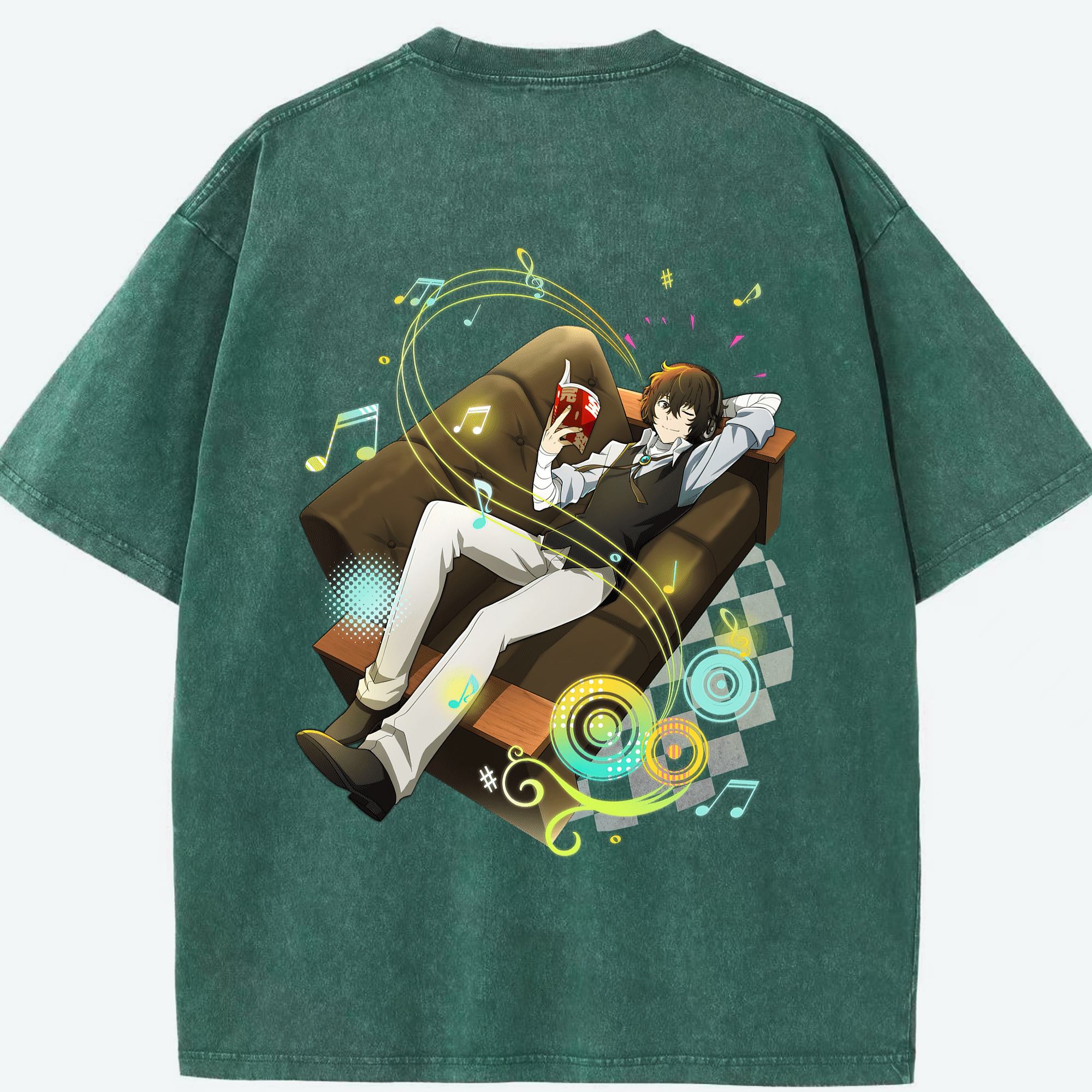（画像用） 文豪ストレイドッグス Bungo Stray Dogs 綿100% ヴィンテージ風 半袖Tシャツ（背面プリント）